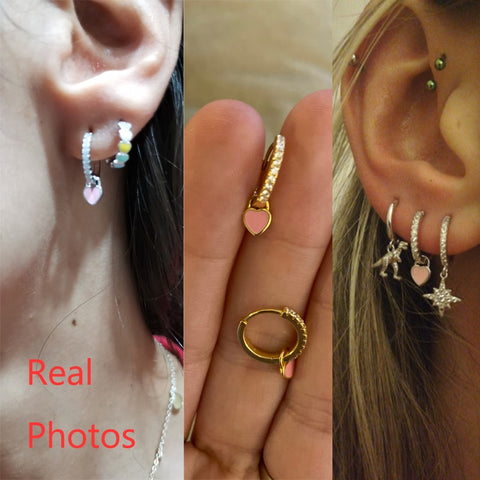 New Aide Silver Color Hoop Earrings