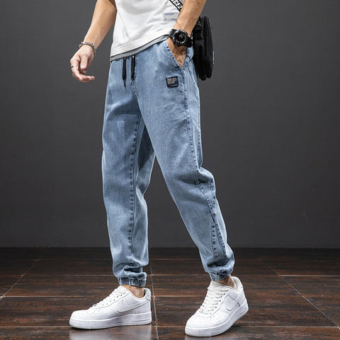 Summer Black Blue Cargo Jeans