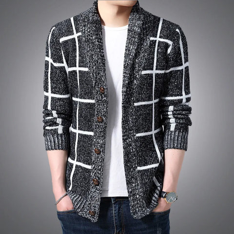 Men Autumn Knitted Sweater Coats Knitting Jumper Slim Fit Pull