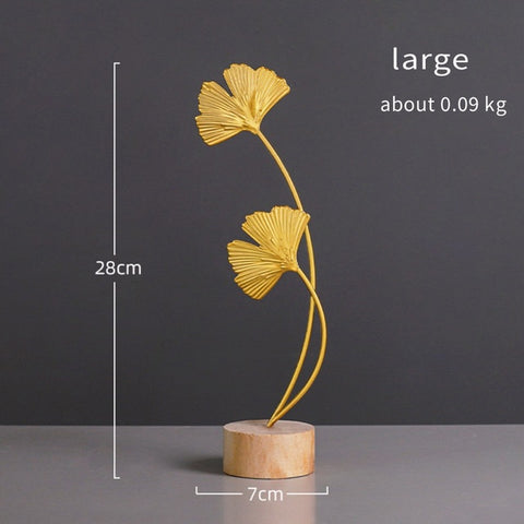 Nordic Gold Ginkgo Leaf Desktop Ornaments