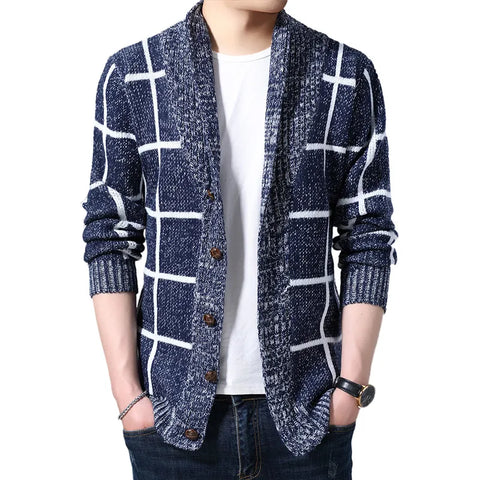 Men Autumn Knitted Sweater Coats Knitting Jumper Slim Fit Pull