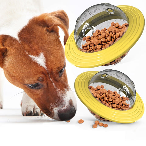 Dog Fun Flying Saucer Food Dispensing Toy