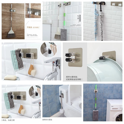 Multi-Purpose Wall Mounted Mop Hooks