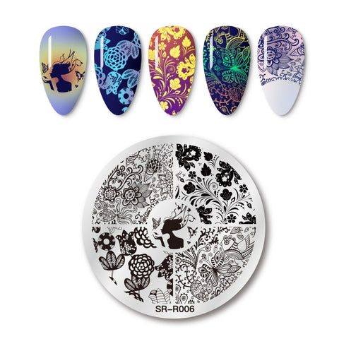 New Square Round Nail Stamping Plates
