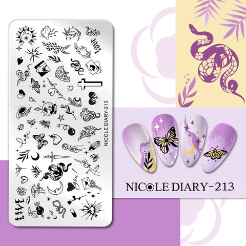 Girl Love Heart Printing Stencil Manicuring Art
