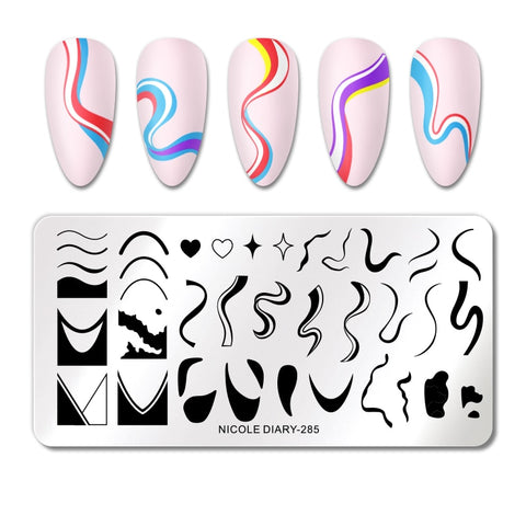 New Marble Abstract Geometry Nail Stamping Plates