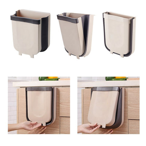 Kitchen 9L Wall Mounted Folding Waste Bin