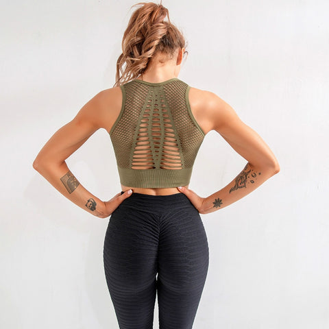 Women Racerback Running Crop Tops