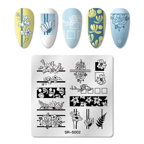 New Square Round Nail Stamping Plates