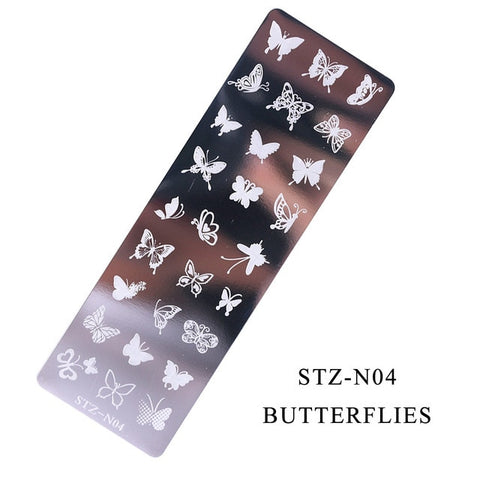 12Designs Retro Flower Butterfly Nail Art