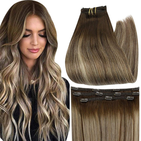 New Full Shine 50 Grams Clip in Hair Extensions