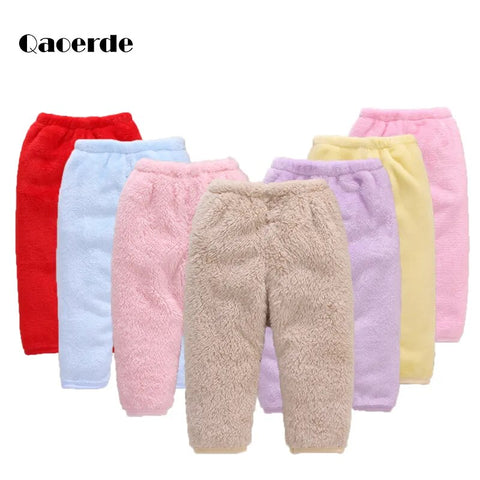 Bottoms Flannel Thicken Warm Baby Children's thermal pants 3- 24m