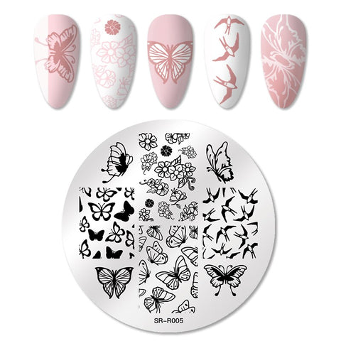 New Square Round Nail Stamping Plates