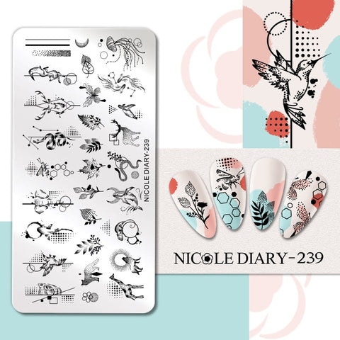 Nail Stamping Plates Flower Leaf Line Design Stamp