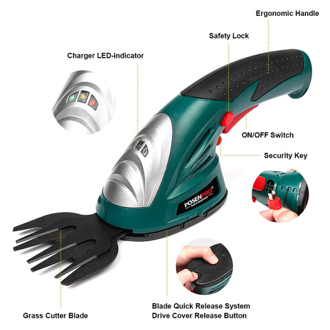 7.2V Cordless Grass Hedge Trimmer