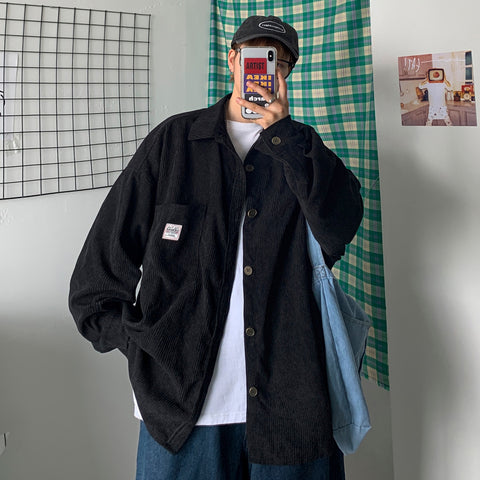 Men Men Harajuku Black Shirt