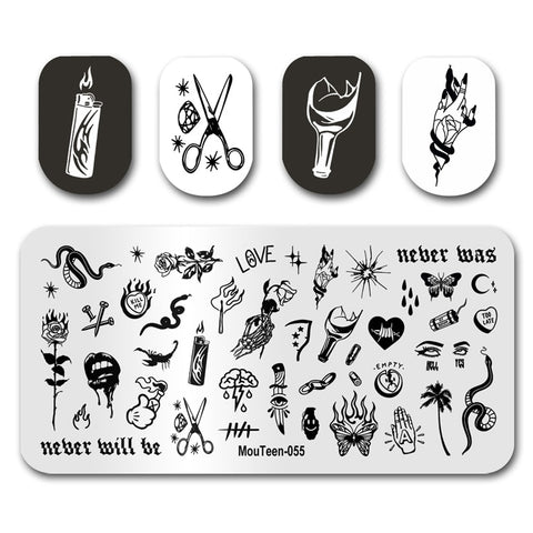 New Nail Plates Stamp King Manicure Set
