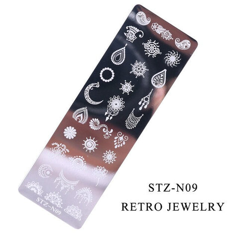 12Designs Retro Flower Butterfly Nail Art