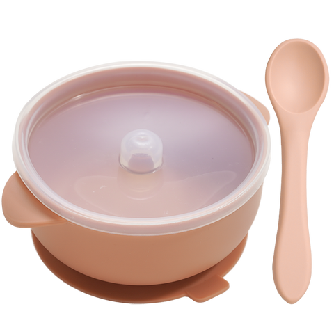 Baby Silicone Sucker Bowl With Spoon