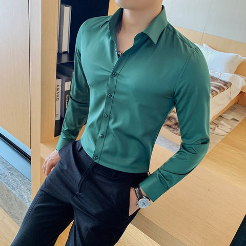 Men Camisas Hombre Long Sleeve Shirts