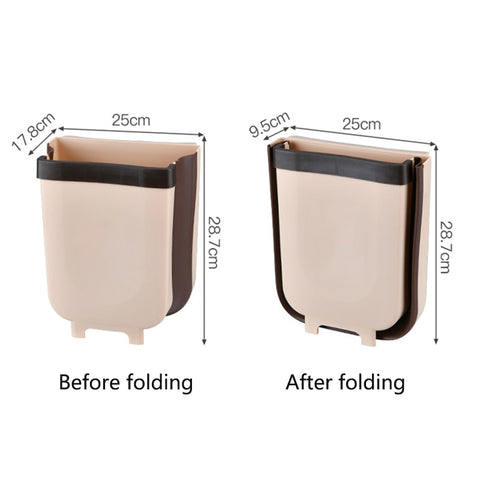 Kitchen 9L Wall Mounted Folding Waste Bin