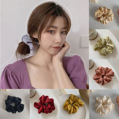Women Silk Scrunchie Elastic Multicolor Hair Band