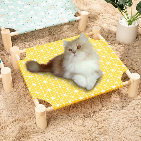 Wood Canvas Cat Lounge Bed
