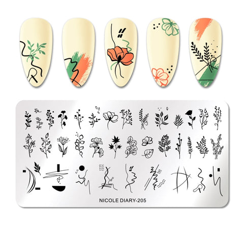 New Marble Abstract Geometry Nail Stamping Plates