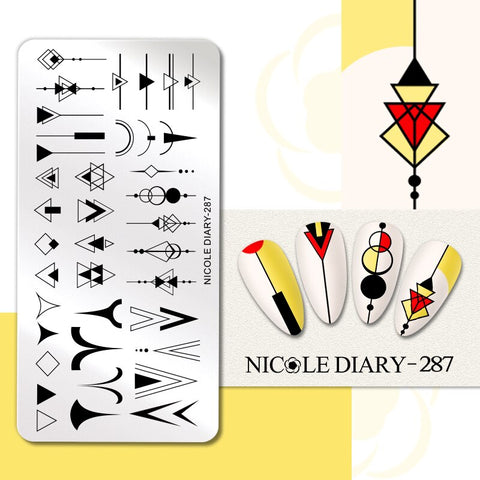 Nail Stamping Plates Flower Leaf Line Design Stamp