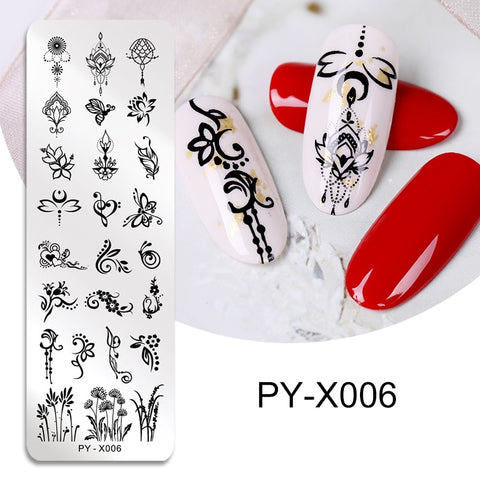 New Flower Geometry Nail Stamping Plates