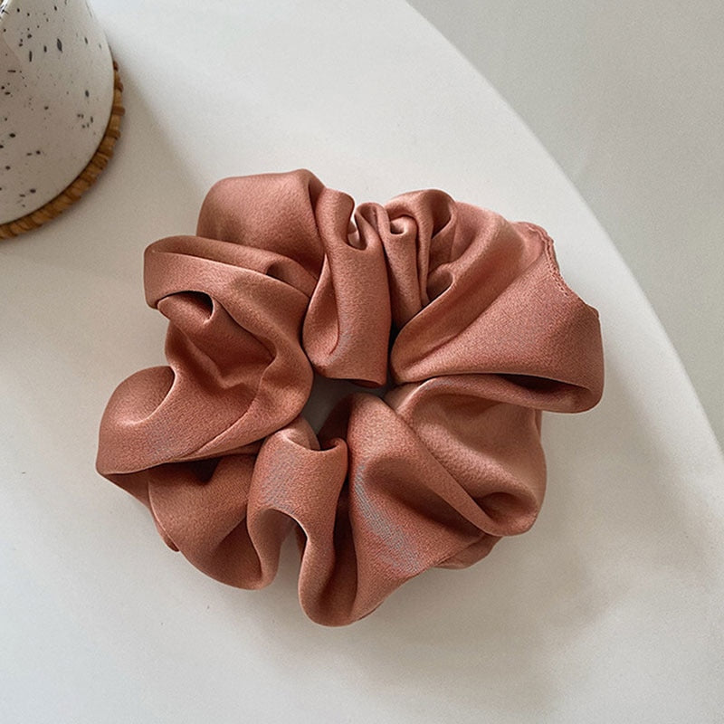 Women Silk Scrunchie Elastic Multicolor Hair Band