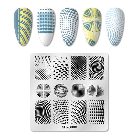 New Square Round Nail Stamping Plates