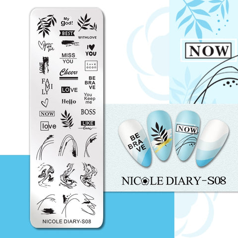 New Marble Abstract Geometry Nail Stamping Plates