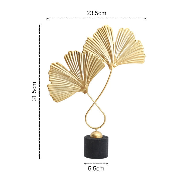 Nordic Gold Ginkgo Leaf Desktop Ornaments