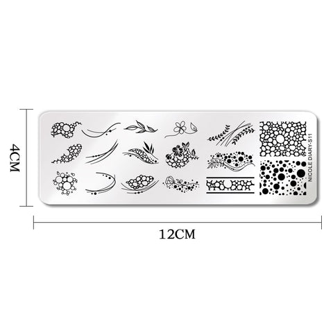 Nail Stamping Plates Flower Leaf Line Design Stamp