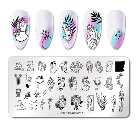New Marble Abstract Geometry Nail Stamping Plates