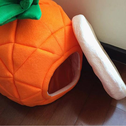 Dog Foldable Pineapple House Bed