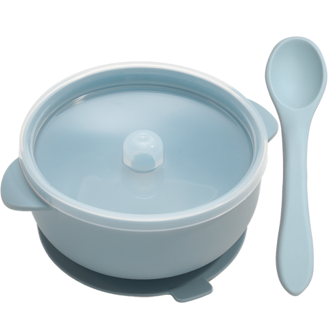 Baby Silicone Sucker Bowl With Spoon