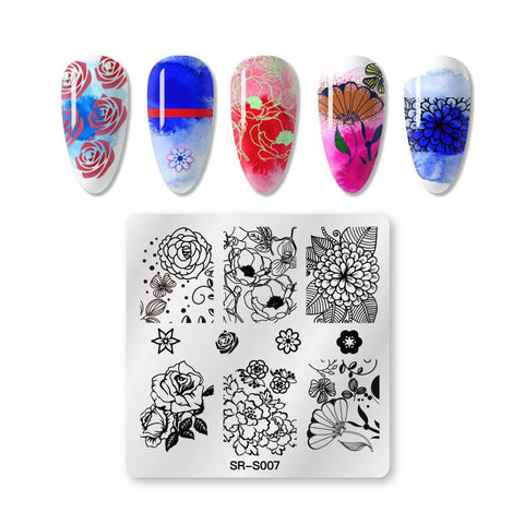 New Square Round Nail Stamping Plates