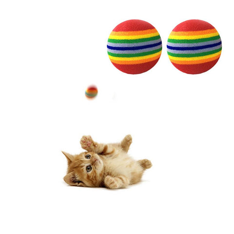 Pet Rainbow Striped Ball Toy