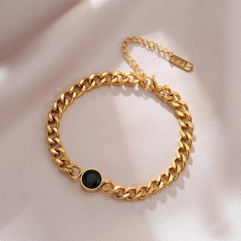 New Stainless Steel Layered Golden Pendant Bracelet