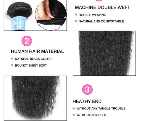 Kinky Straight Bundles Brazilian Remy Hair