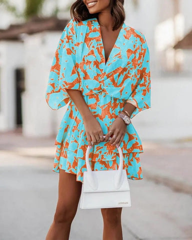 Women Sexy V Neck Mini Dresses