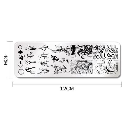 New Marble Abstract Geometry Nail Stamping Plates