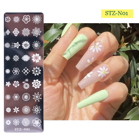New Nail Stamping Lace Petals