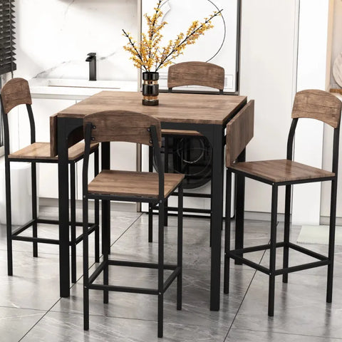 5-piece Farmhouse Kitchen Dining Table and Chair Set