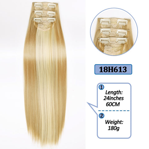 New Long Straight Clip In Hairpiece Hair Extensions