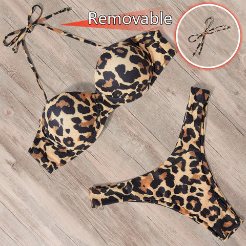 Women 2023 Leopard Brazilian Bikini Set