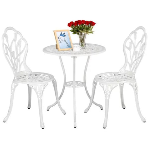 3-Piece Bistro Set with Table & Chairs for Outdoors