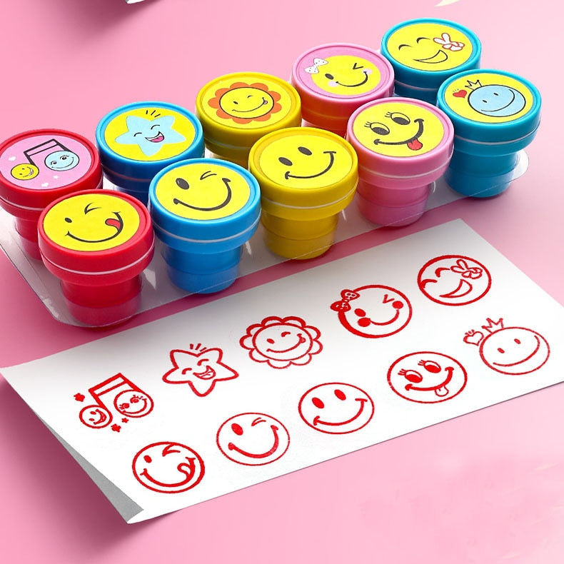 10pcs Self-ink Stamps Children Toy